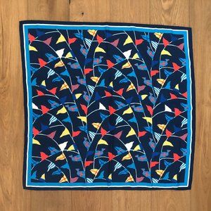 J. McLaughlin Women's Nautical Sailing Maritime Signal Flags Silk Preppy Scarf